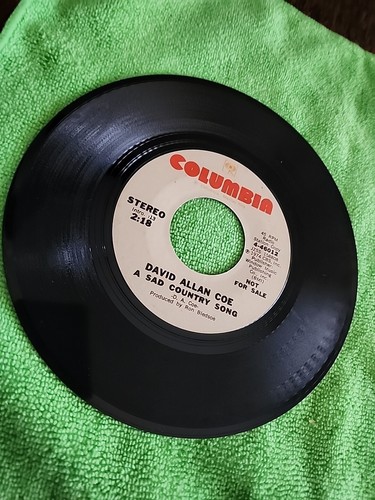 David Allan Coe PROMO 45 A Sad Country Song 1974 Columbia White Label VG+ Vinyl - Picture 7 of 8