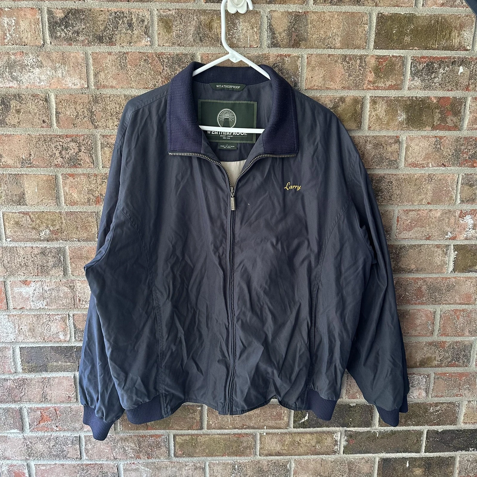 Weatherproof Jacket Mens Large Support Our Troops Eagle Embroidered Larry Embroi