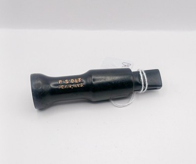 Vintage PS Olt Duck Call Pekin ILLS Gold Lettering Hard Rubber Waterfowl Call