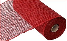 Poly Burlap Deco Mesh 10" x 10 Yards Cranberry