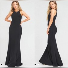 Show Me Your Mumu Chicago High Neck Black Gown Maxi Dress XXS