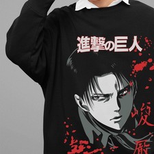 Attack On Titan Sweatshirt Levi Sweater Eren AOT Mikasa Anime Unisex Pullover