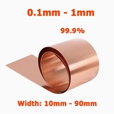 0.1mm-1mm Thick 99.9% Pure Copper T2 Cu Thin Metal Sheet Roll Foil Plate Strips