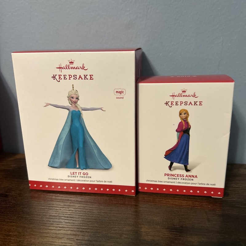 Hallmark Queen Elsa 2015 Princess Anna 2015 Disney Frozen Hallmark Ornaments NIB