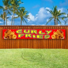 CURLY FRIES Advertising Food Fair Snack Vinyl Banner Flag Sign USA XL02160