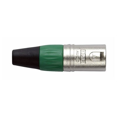 DAP - XLR 3p. Connector Male, Nickel housing Grüne Kappe