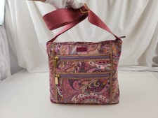 Authentic ETRO Paisley Shoulder Hand Bag Tote Pink Nylon Shoulderbag Zip Strap