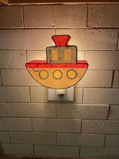 Nautical-themed nightlight Tug Boat 5X4.5X1.75" Red,White Blue Baby boy Rm 