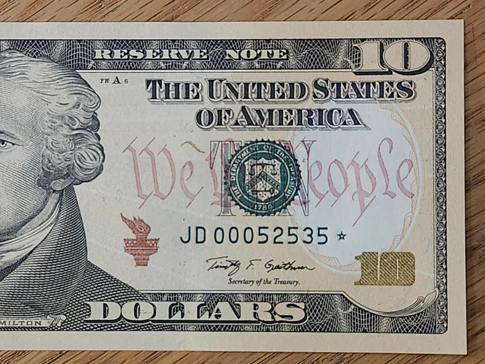 2009 A $10 "STAR NOTE" GEM/UNC CLEVLAND JD00052535* 000 START 2 OF 2 CONS SERIAL - Image 4 of 4