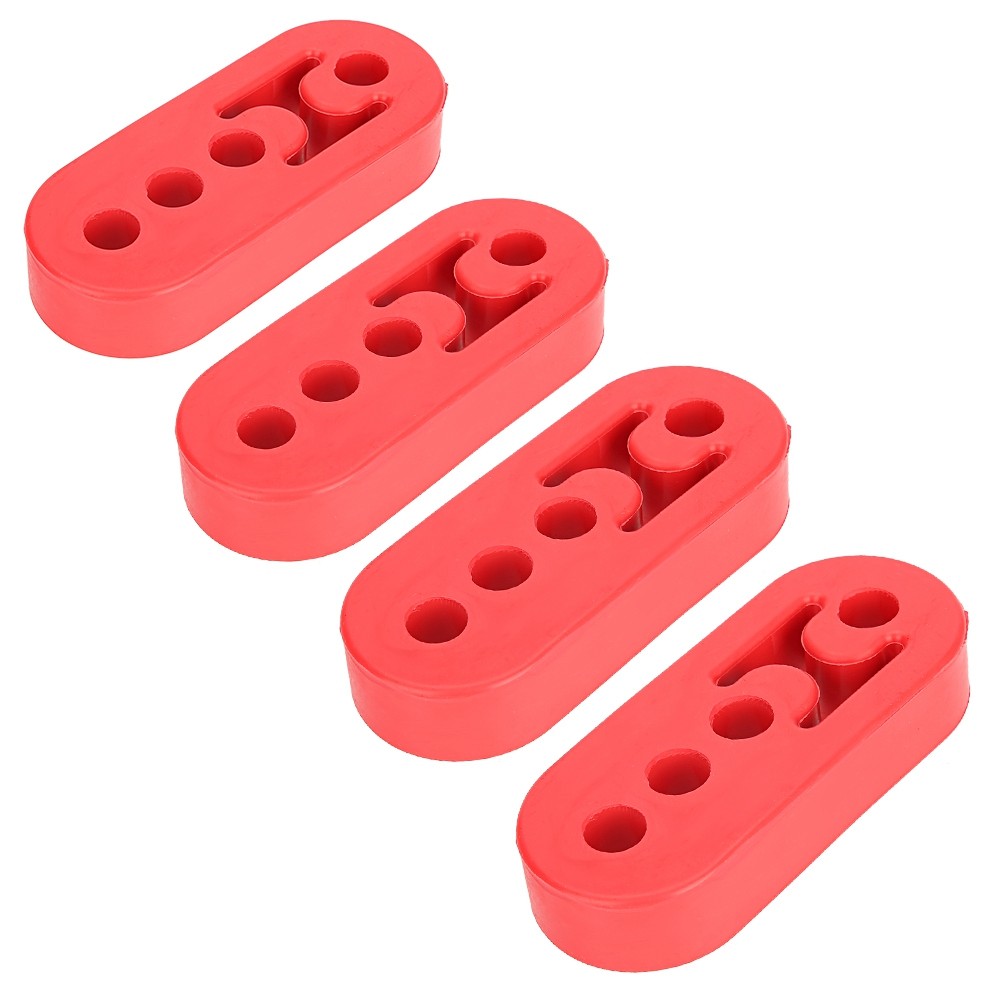 4pcs Adjustable Silencer Hanger Red To Reduce Exhaust Vibration