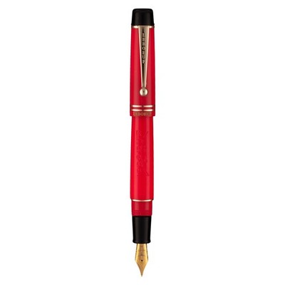 New  LeBOEUF Pilgrim Heritage Collection Candy Apple Red Fountain Pen F,M.B