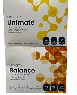 *NEW* 2 Boxes C*NEWombo-Unicity Unimate LEMON and Unicity Balance Natural Orange