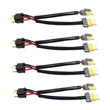 4Pcs H4 9003 Male to 9005 9006 Female Ceramic 2 Way Splitter Wire Bulb Socket...