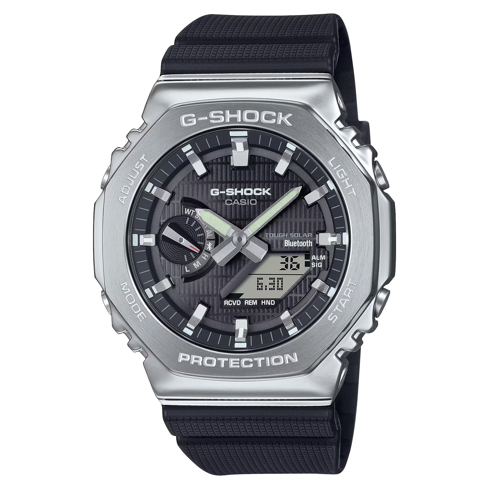 Casio G-Shock G-Steel GBM-2100-1A Black & Silver Bluetooth Solar CasiOak Watch
