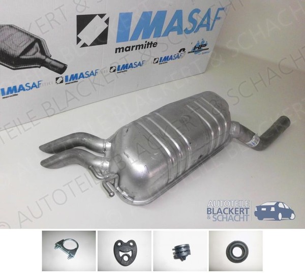 Imasaf ESD Auspuff Endtopf + Anbauteile für Mercedes-Benz C124 W124-image