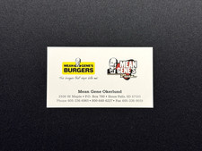 Mean Gene Okerlund business card Mean Gene's Burgers & Pizza WCW WWF 2