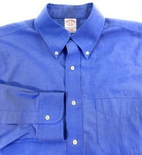 Brooks Brothers Men's Traditional Fit Non-Iron Pocket Blue Dress Shirt 16-34