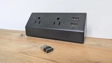 Desk Top Power Strip with USB Ports Desktop Clamp-Power Outlets