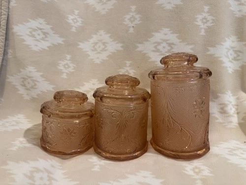 Indiana Tiara Pink floral canister set