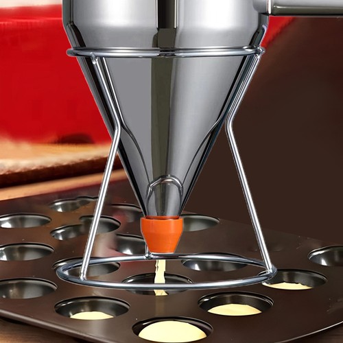 Stainless Steel Pancake Batter Dispenser With Stand, Detachable Handle Pancake  - Imagen 2 de 10