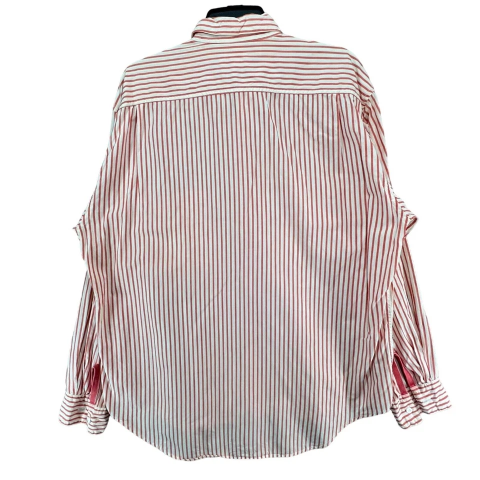 Vintage Coca-Cola Shirt Mens Large Red White Striped Button Up Long Sleeve 90s - Image 4 of 4