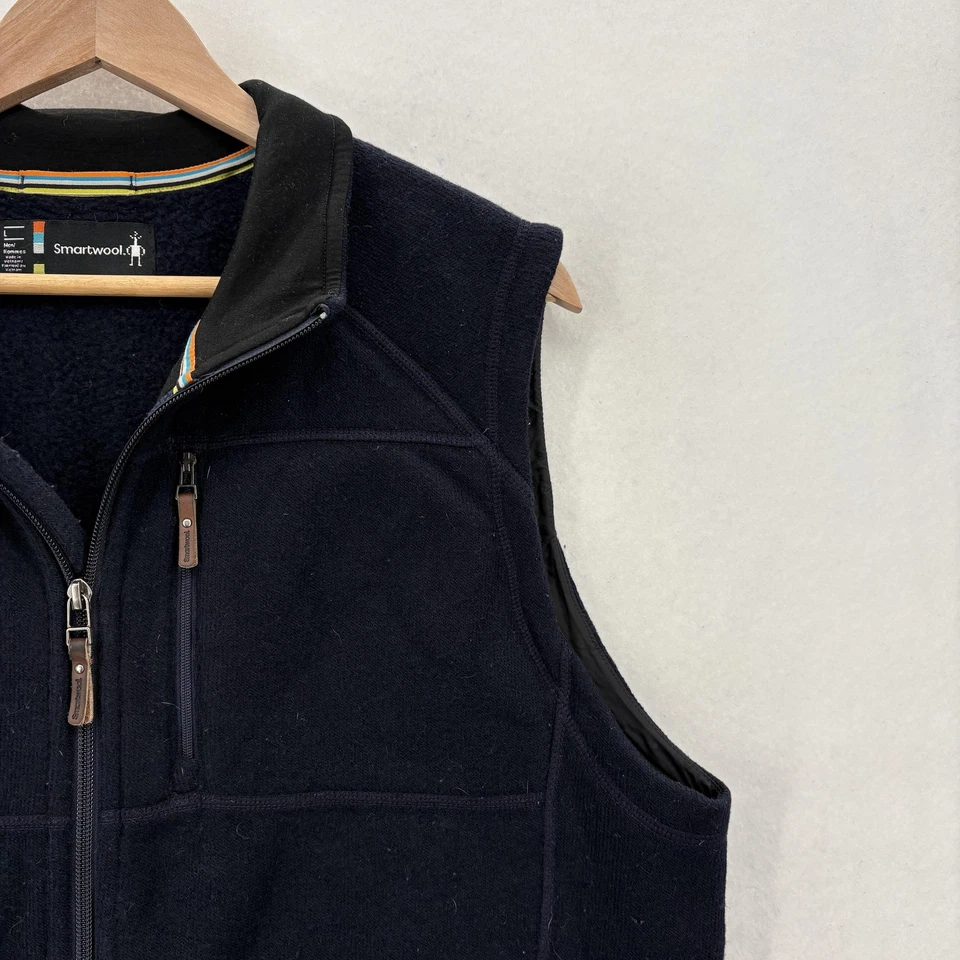 Smartwool Vest Mens Large Wool Fleece Full Zip Outdoor Hiking Pockets Travel - Image 2 of 4