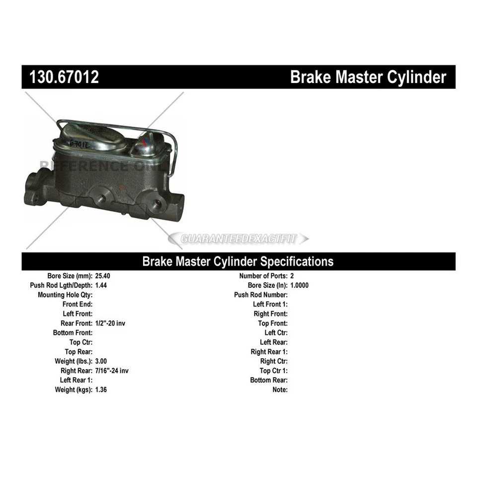 For Jeep Wrangler Cherokee Centric Brake Master Cylinder TCP - Image 3 of 3