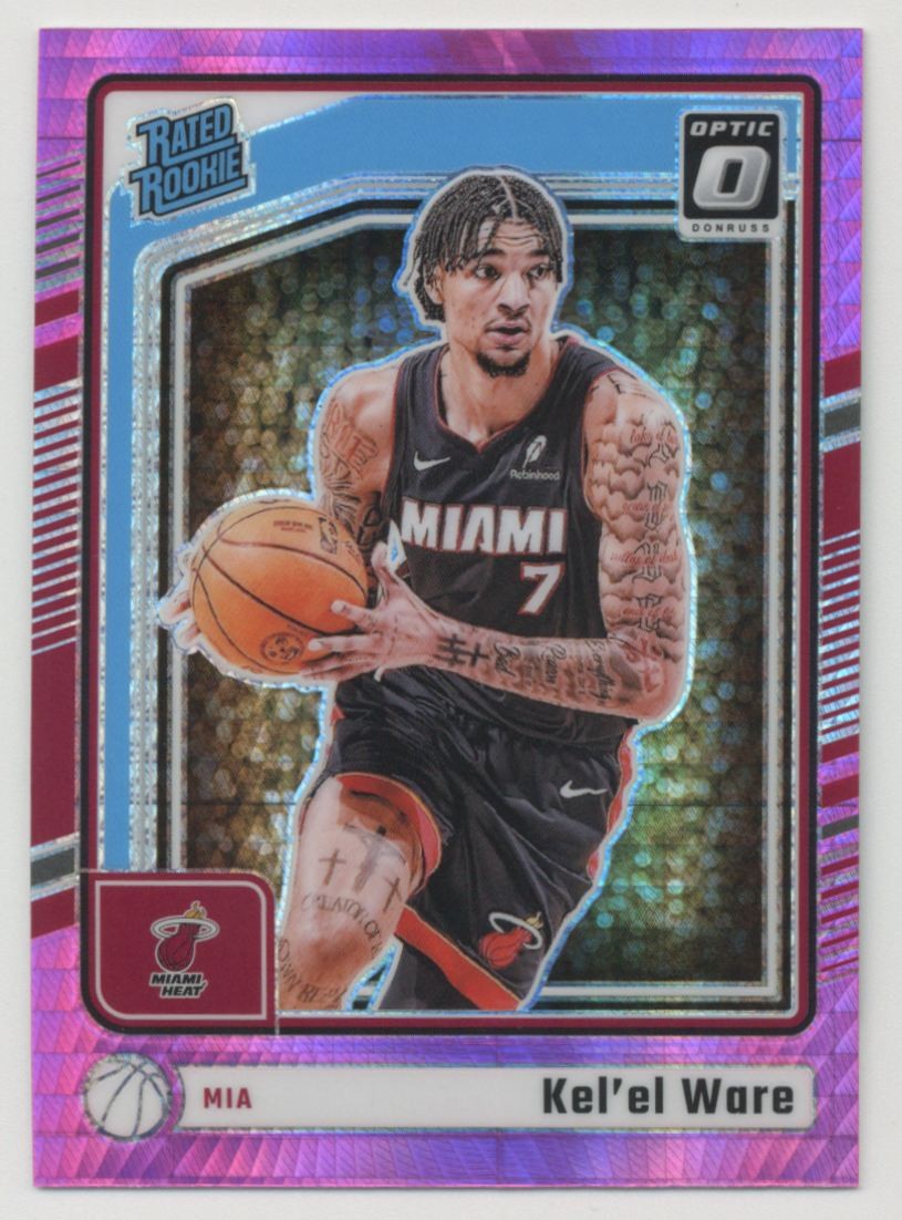 Kel'el Ware 2024-25 Donruss Optic Pink Hyper Prizm RC Rated Rookie #280 Miami