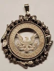 Kennedy Half Dollar Cutout & Mounted in a pendent