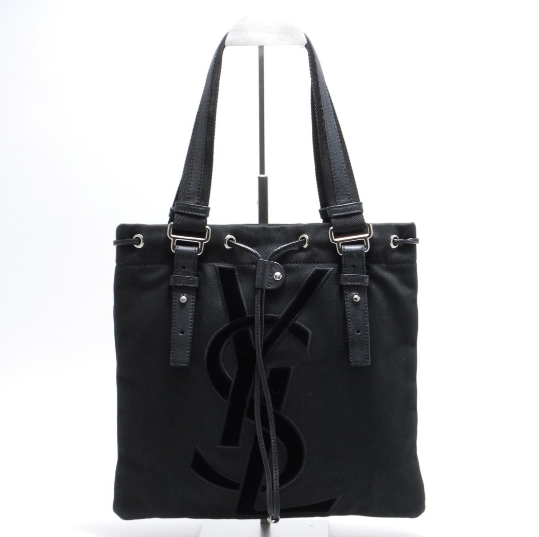 Borsa tote Yves Saint Laurent borsa Kahara tela nera YSL piccola