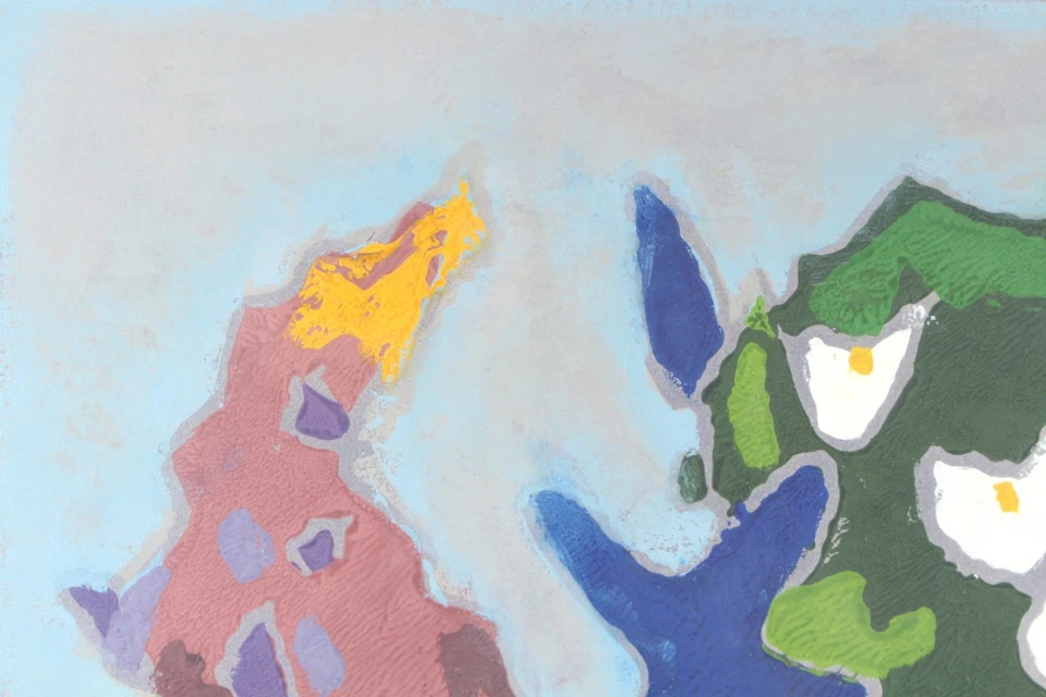 Klaus FUßMANN (1938) Lupinen Und Jasmin Stillleben Linolschnitt 1992 - Bild 3 von 4