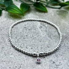 Sterling Silver June Birthstone Bracelet Swarovski Alexandrite Stackable Gift