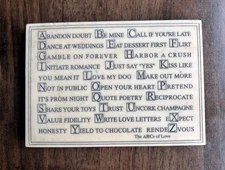 ABC'S of Love Plaque  by R. Stewart ‘05 House Parts Inc. Decor Love Inspiration