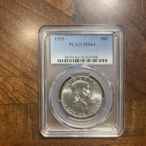 1955 Franklin Half Dollar MS64 PCGS Blue Label
