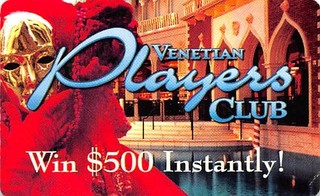 Venetian Casino Las Vegas NV Paper Introductory Slot Card