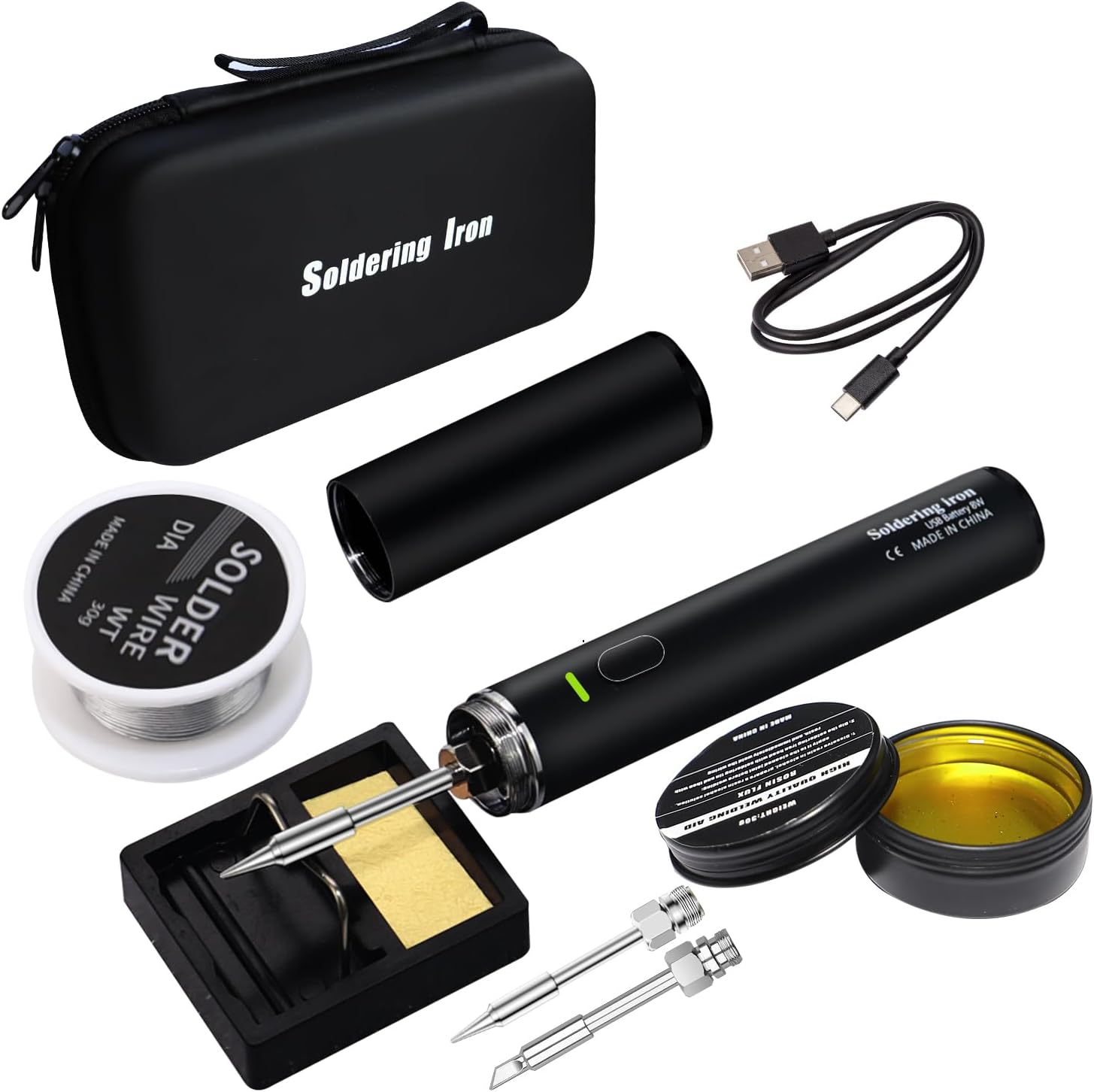 Cordless Soldering Iron Kit 2000Mah Battery USB Rechargeable Portable Soldering