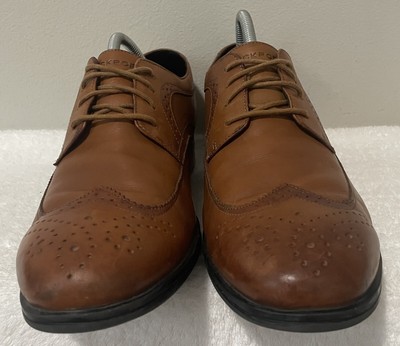 Rockport Mens Brown Leather Wingtip Dress Shoes Size 9.5 M 