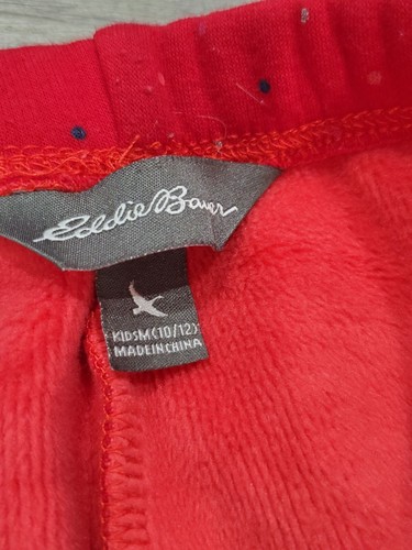 Eddie Bauer Girls Holiday Red Sparkle Dots Winter Fleece Lined Leggings M 10-12 - Picture 4 of 4
