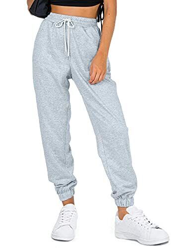 Women's Cinch Bottom Sweatpants Athletic Joggers Lounge Pants with Small Grey - Bild 1 von 5
