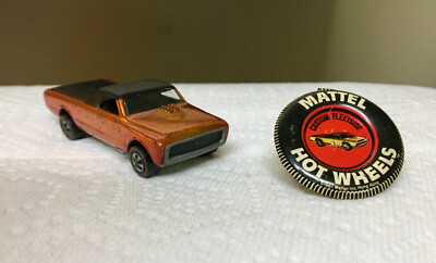 Vintage 1968 Mattel Hot Wheels Redline Custom Fleetside Orange