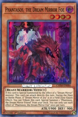 3 X YU-GI-OH PHANTASOS, THE DREAM MIRROR FOE 1ST ED SUPER RARE MINT CHIM-EN086