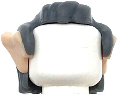 Lego New Dark Bluish Gray Minifigure Hair Short Swept Back with Pointed Elf Ears
