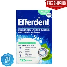 Efferdent Retainer & Denture Cleaner Tablets, Minty Fresh & Clean, 126 Count