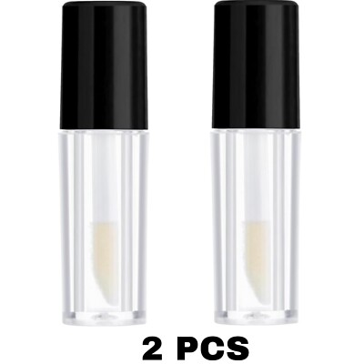 Leere Lipgloss Tuben 1,2 ml klar nachfüllbar Lippenbalsam Flaschen Stab Make-up 2 Stück