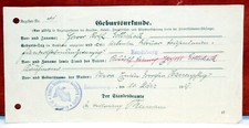Geburtsurkunde vom 10. März 1927