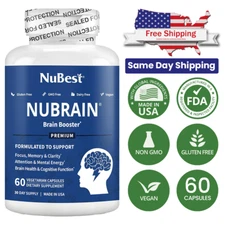 NuBest NuBrain – Memory, Focus & Brain Health Support – 60 Vegan Capsules