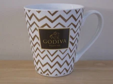 Godiva 2014 12 oz Brown White Gold Mug