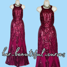QUIZ SHIMMERING SEQUINS MAXI EVENING OCCASION PARTY DRESS SIZE 16