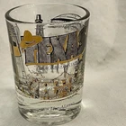 Vintage 70's - 80's Large Gold and Black Decorated Texas Shot Glass 3 oz