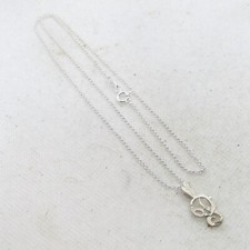 Sterling Silver 925 P Initial Calligraphy Necklace 18.5" K5248